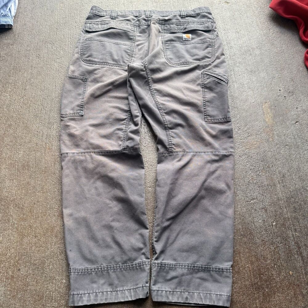 Baggy Faded Gray Carhartt Double Knees Vintage Size 38x32 Gray